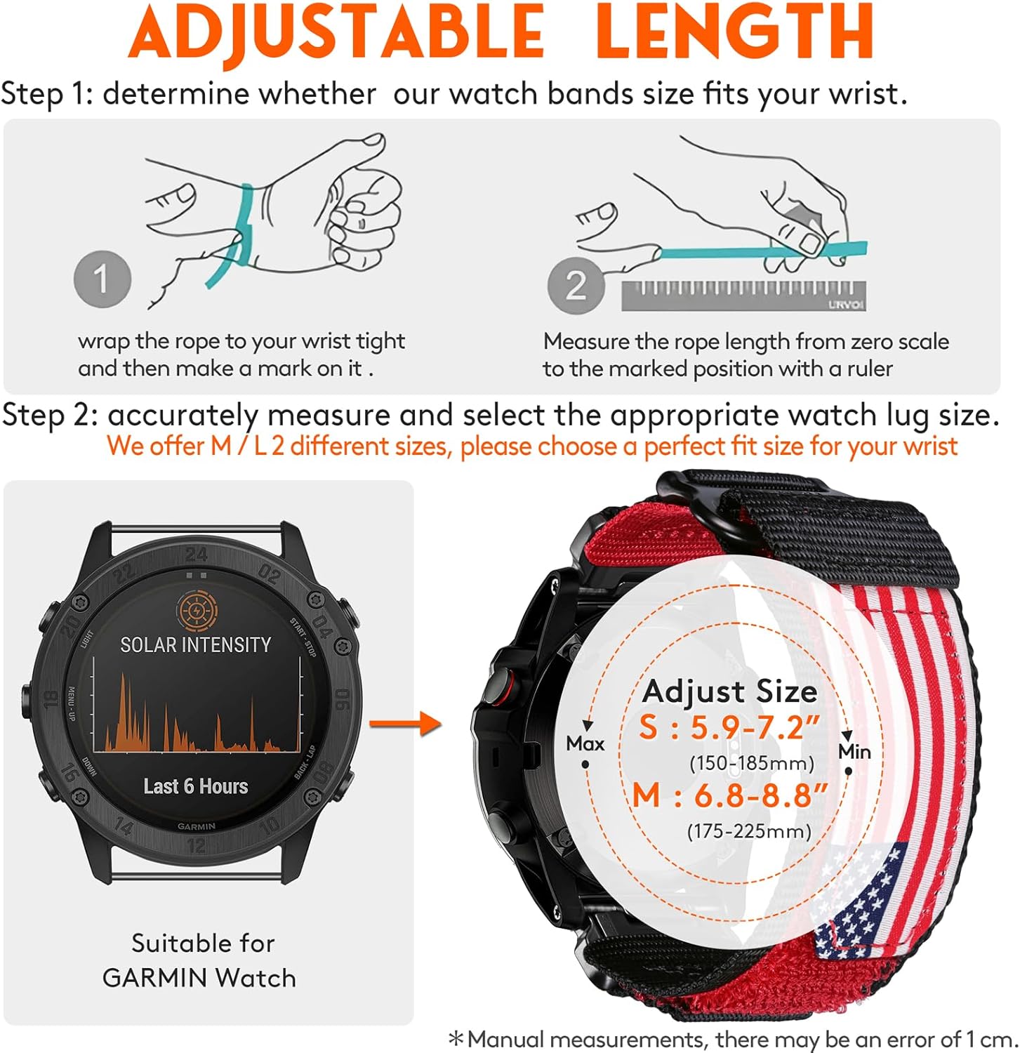 Compatible With Garmin Watch Band, Super Rugged Nylon Sports Strap With Woven Loop Design For Fenix/Forerunner/Approach/MARQ/Quatix/D2 Series, Tough Replacement Band For Men Women