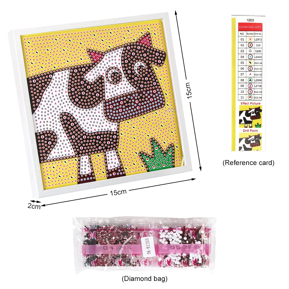 Wishstar Diamond Painting voor kinderen, doe-het-zelf, diamantschilderij, 15 x 15 cm, diamantborduurset voor kinderen, diamantschilderij, decoratie voor slaapkamer, woonkamer, als cadeau voor meisjes en jongens (A04