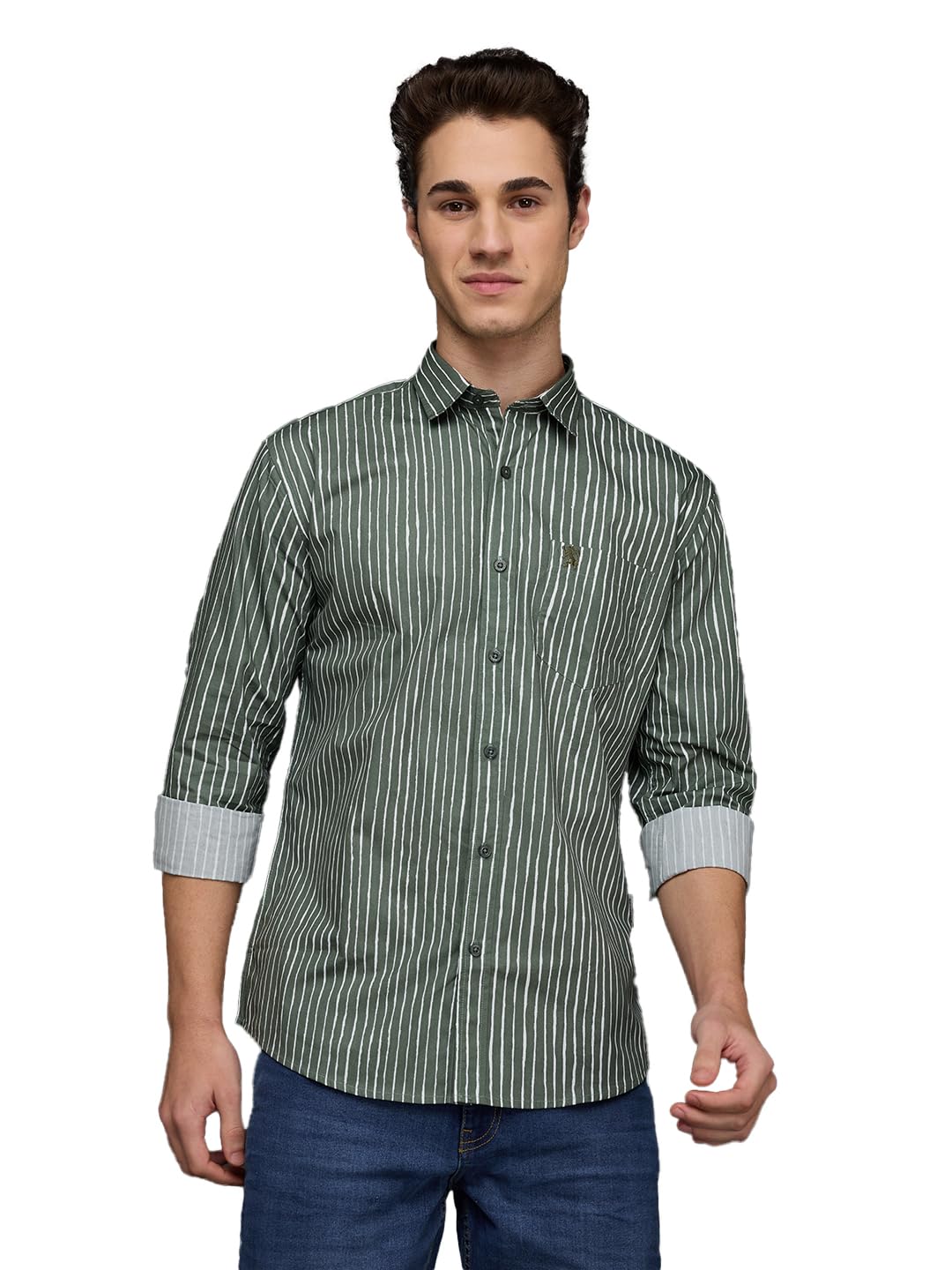 giordano Men Striped Slim Fit Cotton Casual Shirt-picture-36