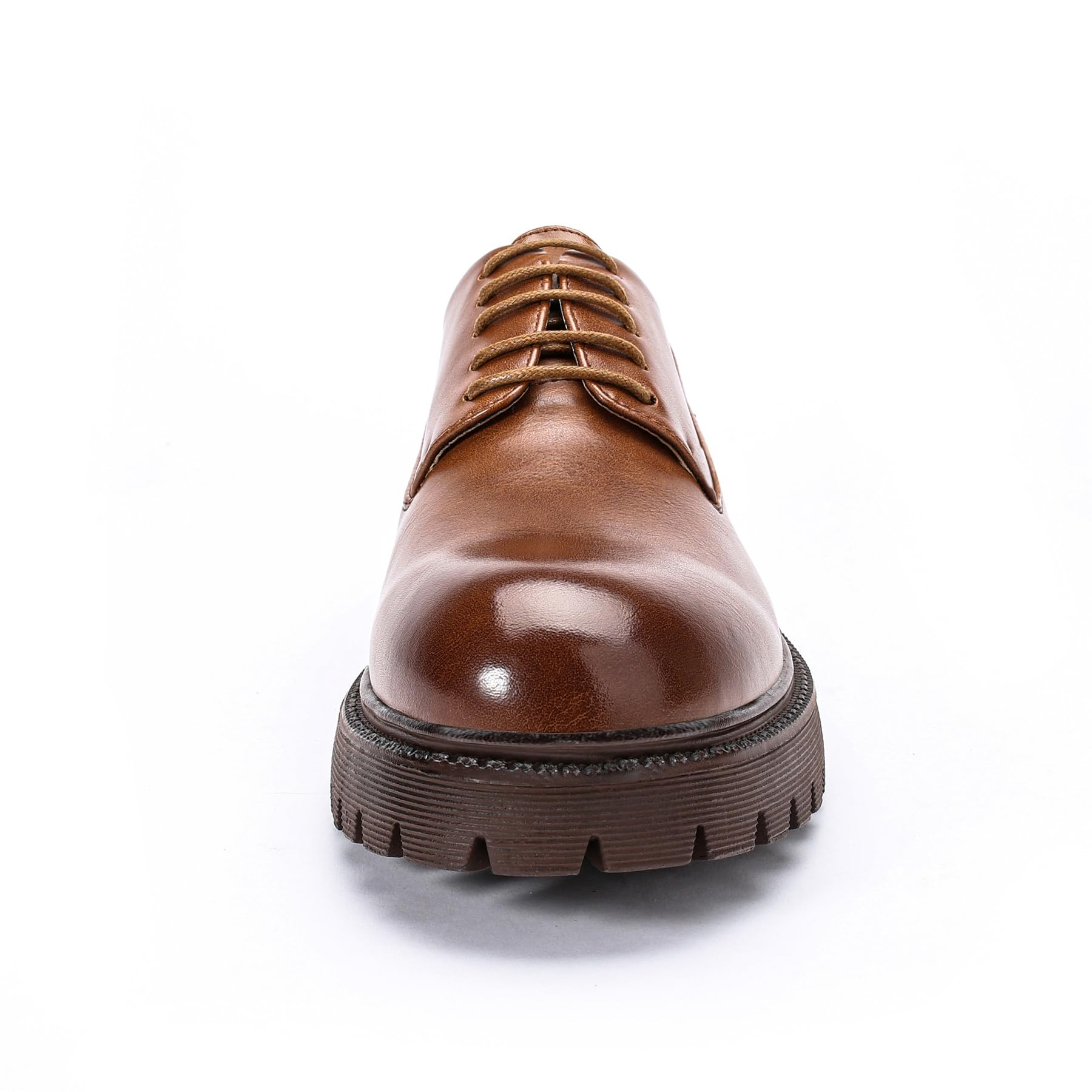 Allthemen Hombre Derby de Vestir Cuero Cordones Zapatos Punta Redonda Color Sólido Moda para Boda y Negocios