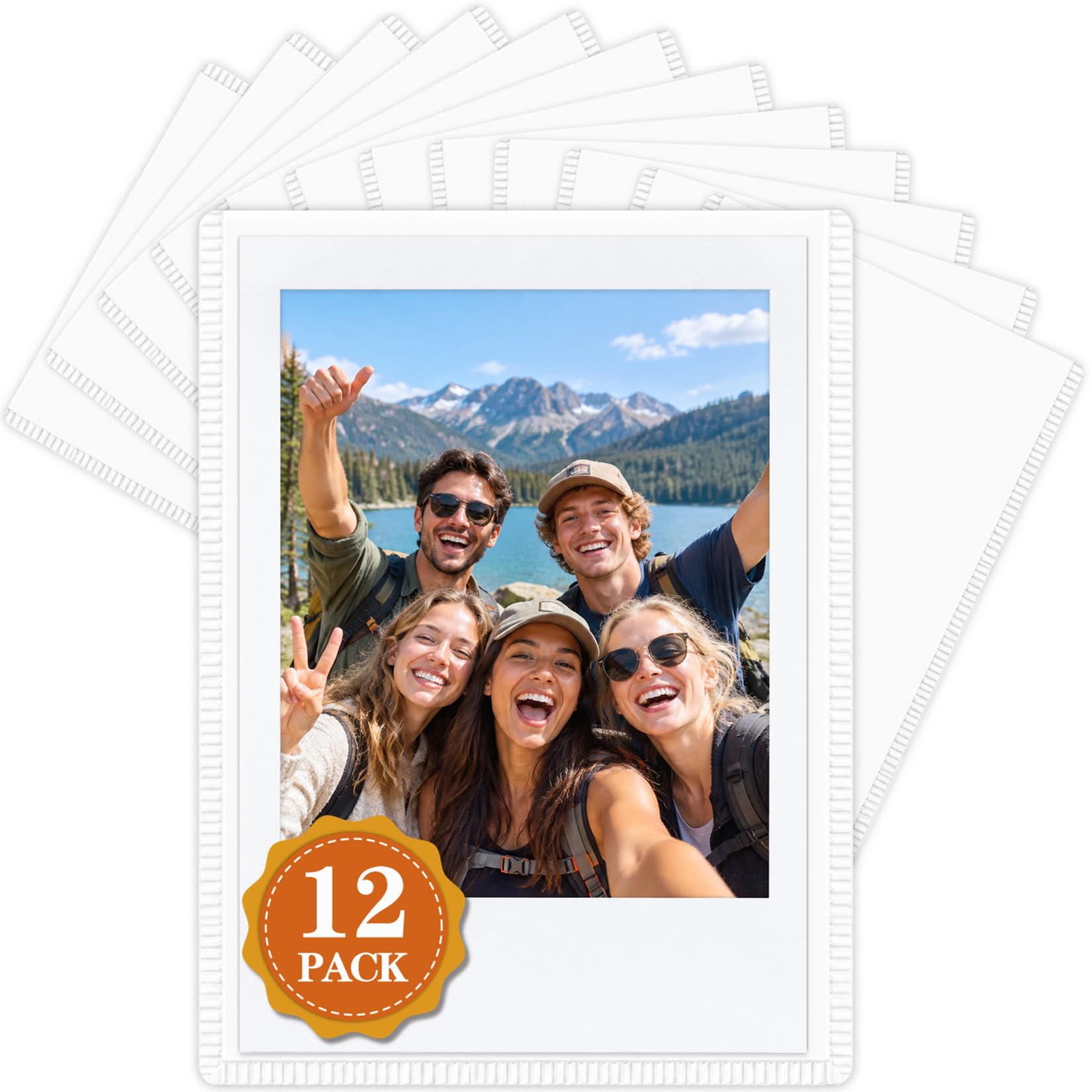 12 Pack Magnetic Photo Frames for Polaroid Film Instax Mini, White