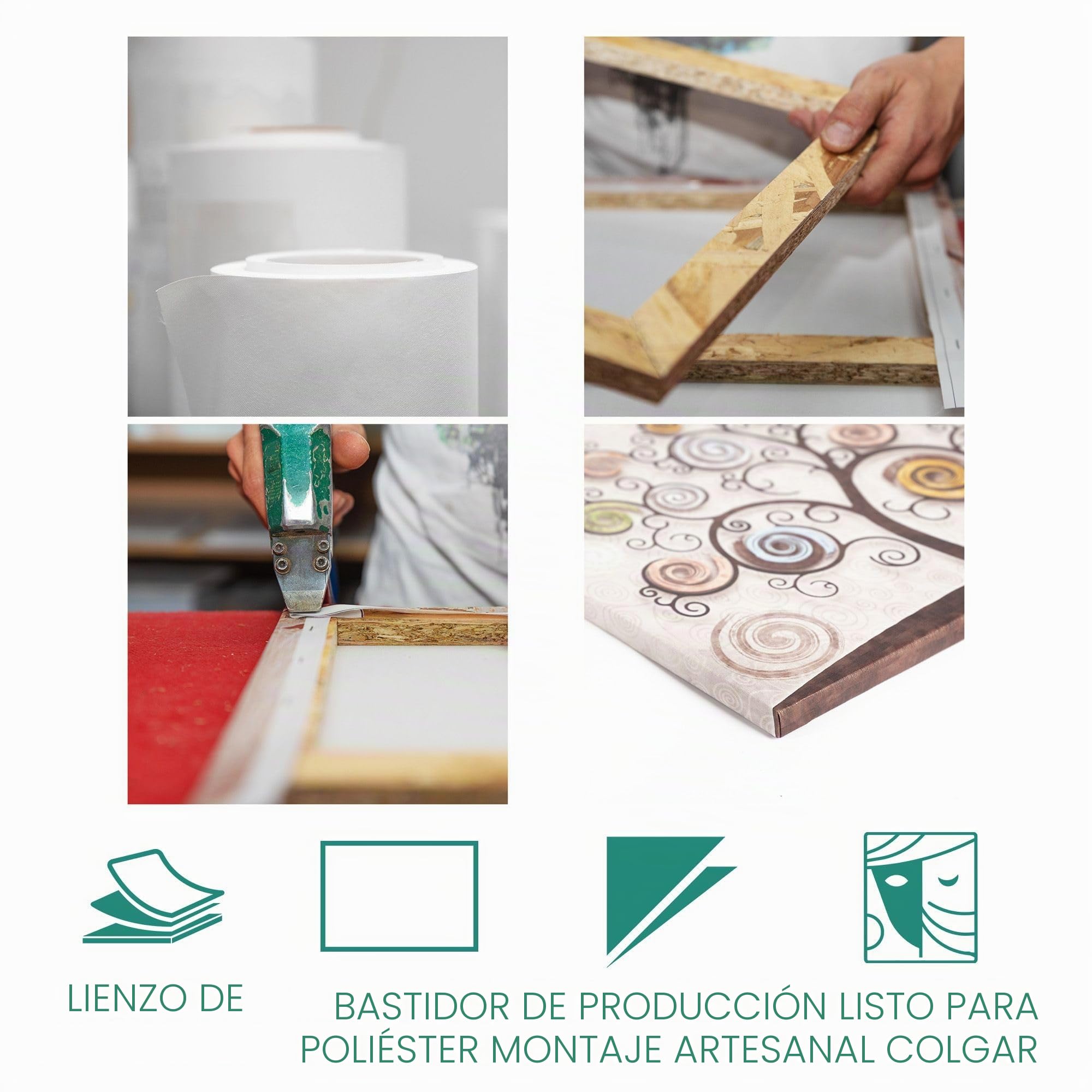 Lupia - Cuadro Moderno Sagrada Familia, Arte Religioso de Alta Definición, Decoración de Pared Artesanal Italiana, Ideal para Sala de Estar y Despacho, Marrón, 52x122 cm, PVC