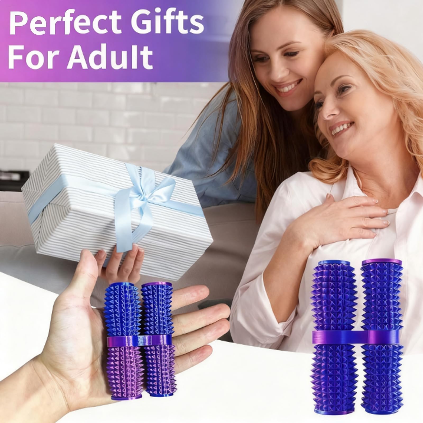 1Pcs Pain Stim Fidget Roller for Adults Office Desk Stress Relief Sensory Aid ADHD Anxiety Fidget Tool Pocket Spinner Gifts for Him Her Colleagues Office Novelty Gifts(Purple) - Image 4