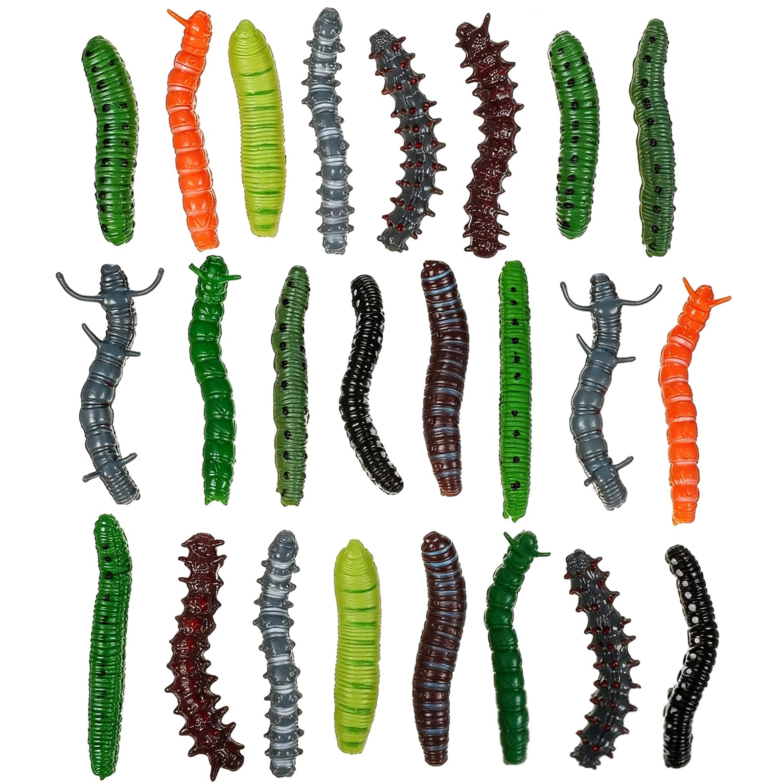 ZPSCXQ Hungry Caterpillar Toy, 24 Piece Caterpillar Collection for Storytelling and Sensory Activities, The Hungry Caterpillar Figures for Educational Play, PVC Material Crafted for Classroom Use