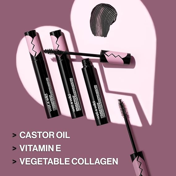 wet n wild Breakup Proof Mascara - Volumizing, Conditioning, Lengthening, Thickening, Waterproof, Smudge-Proof, Non-Clumping, Cruelty-Free & Vegan - Multicolor
