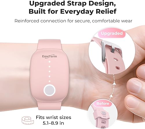 Miniatura 2 de EmeTerm - Muñequeras de moda, aprobadas por la FDA, estimulador de electrodos para aliviar las náuseas, mareos matutinos, enfermedad por movimiento,