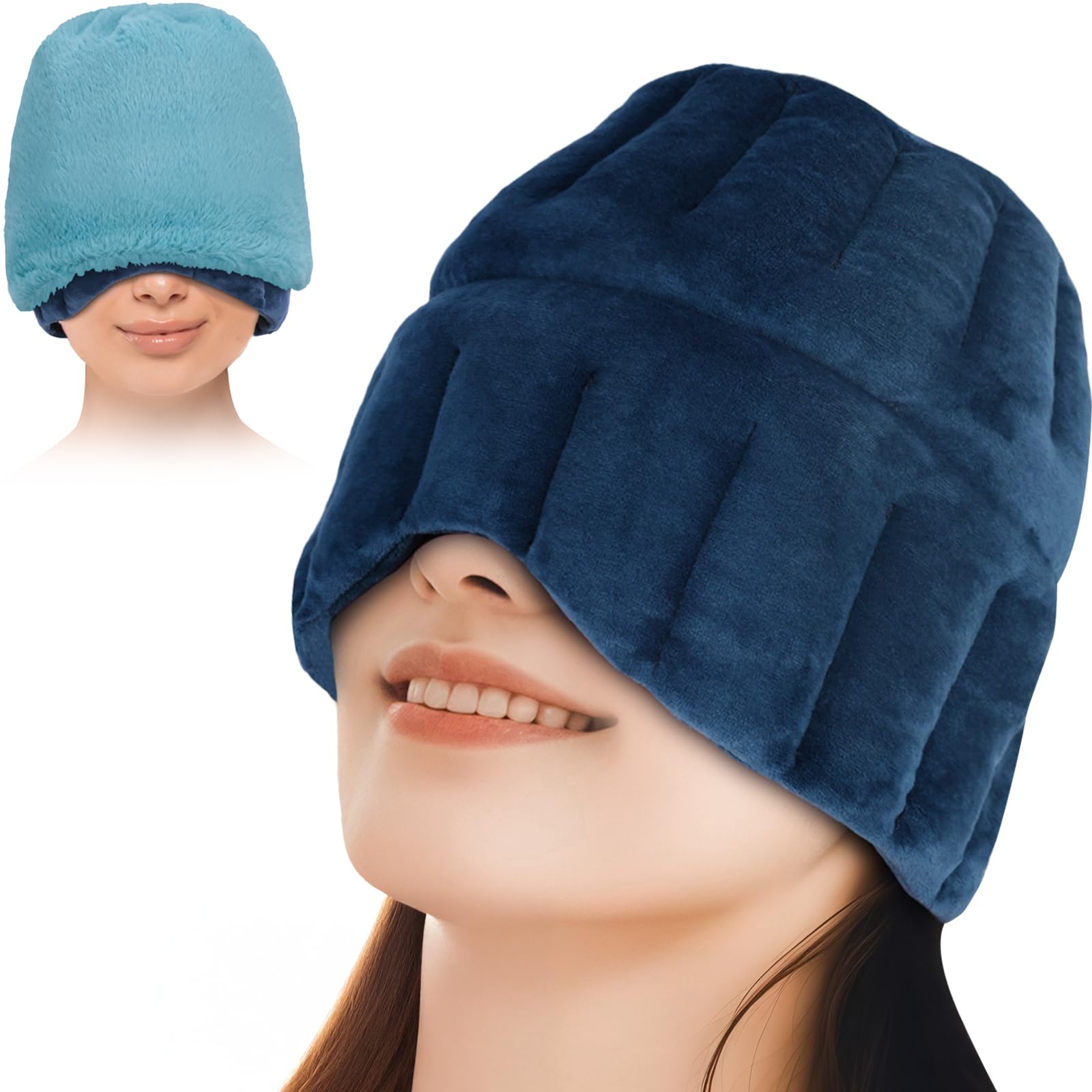 Comfytemp Migräne Maske Gel Kühlmaske, Dehnbare Kühlmütze Schlafmaske, Kaltkompressionstherapie-Kühlpack Gesicht, Eiskappe für Kopfschmerzen, Geschwollene Augen, Nebenhöhlen, Nervosität