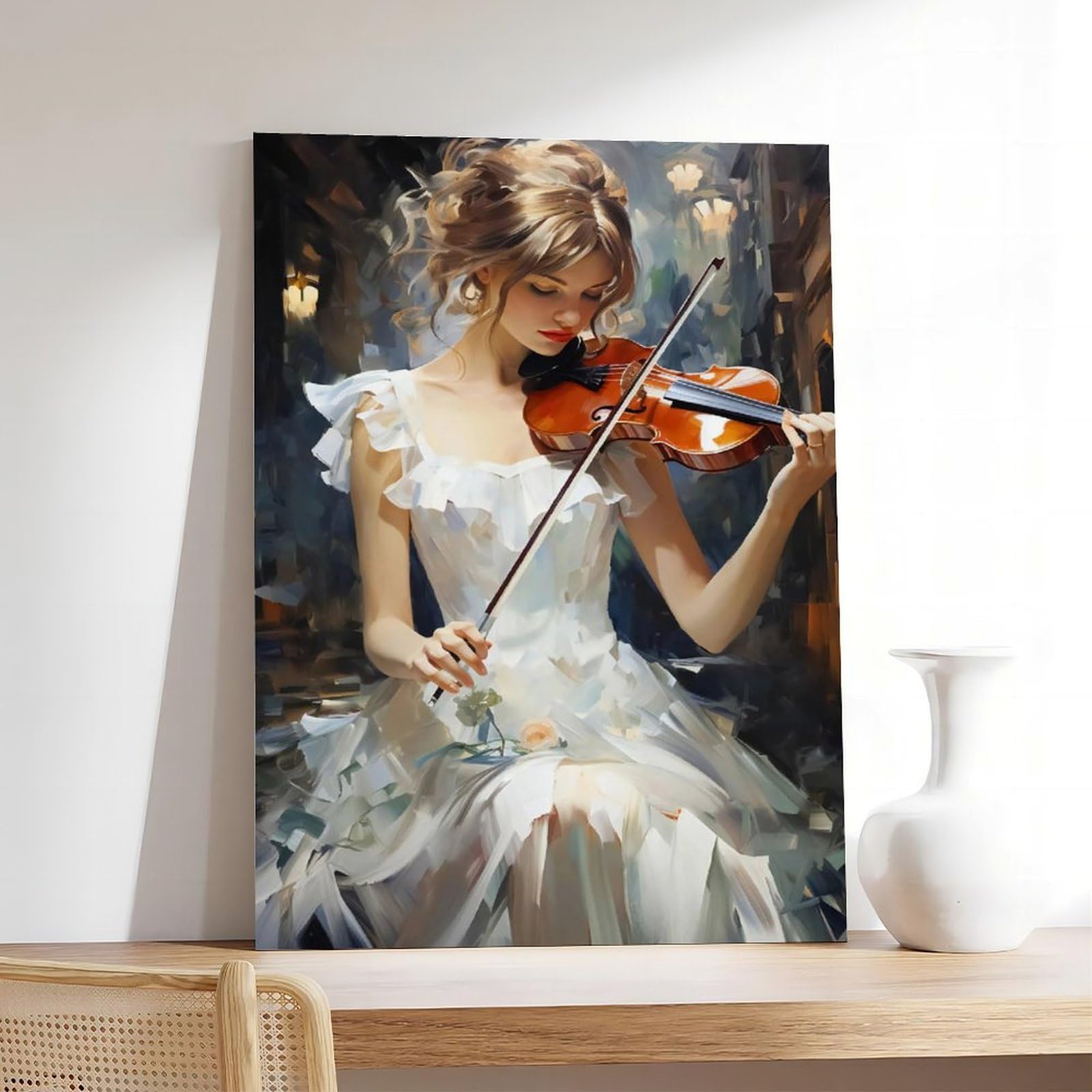 Elegante poster musicale da parete su tela per camera da letto, decorazione per ufficio, camera da letto, regalo, 40,6 cm L x 61 cm W