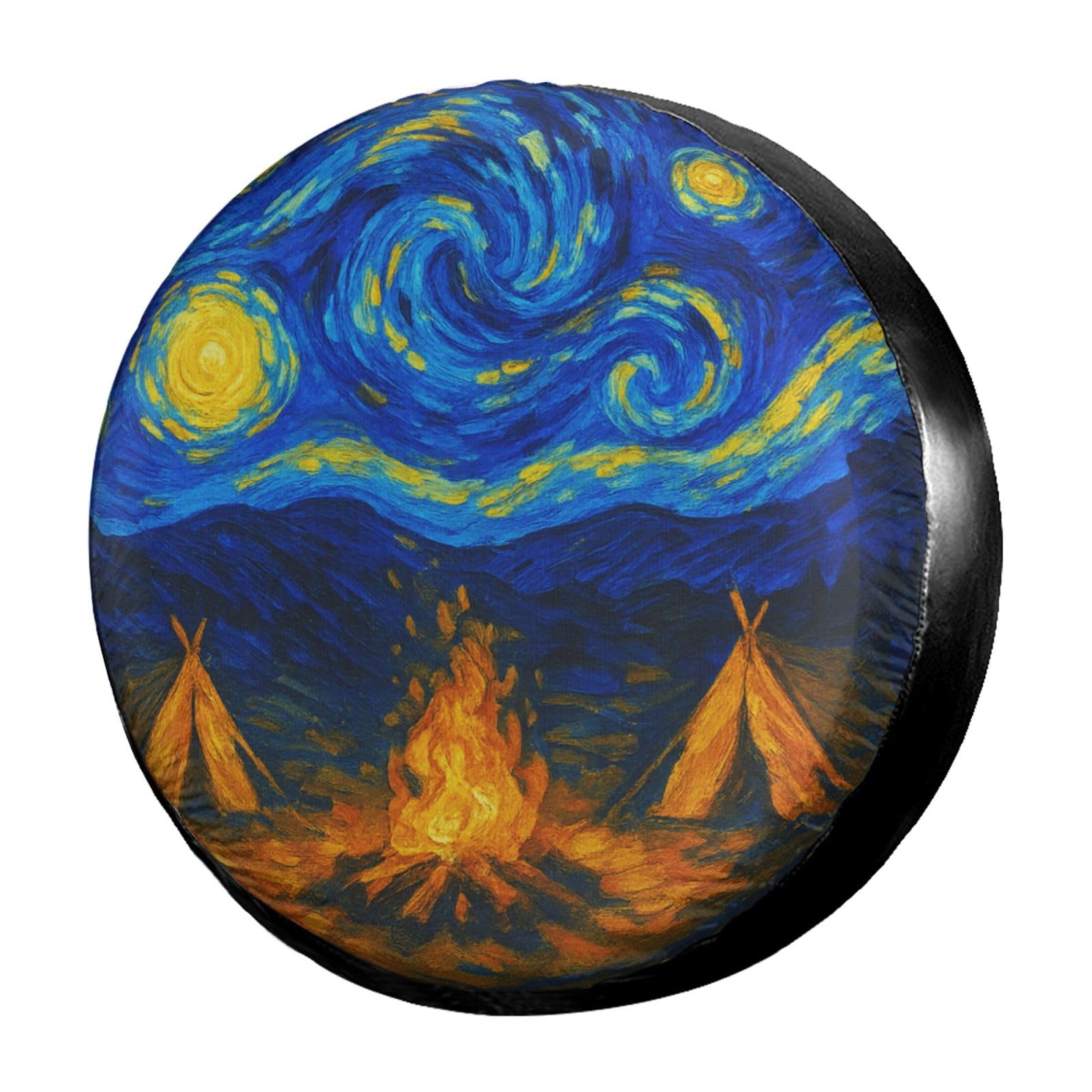 Dujiea Military Tactical Star Spare Tire Cover with Backup Camera Hole, Universal Wheel Tire Cover Tire Protectors for Jeep Trailer RV Van SUV Truck Camper and Many Vehicle 17inch — view 47