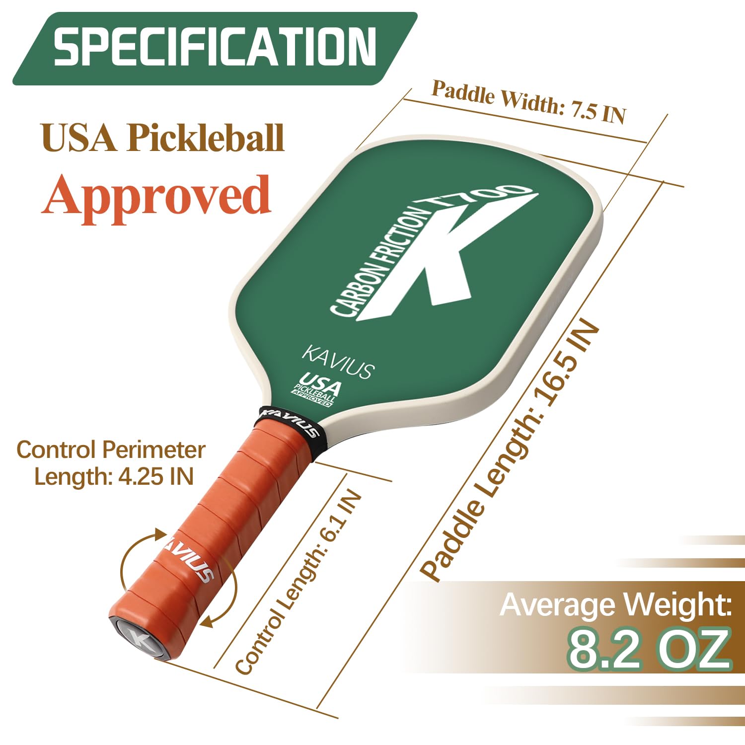 Amazon | Pro ピックルボールパドル カーボンファイバー、16mm