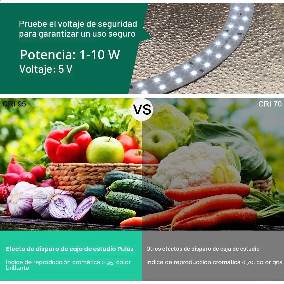 PULUZ Caja de luz de 30 cm para fotografiar Caja de luz plegable para estudio fotográfico con 6 fondos de PVC y tela de luz suave