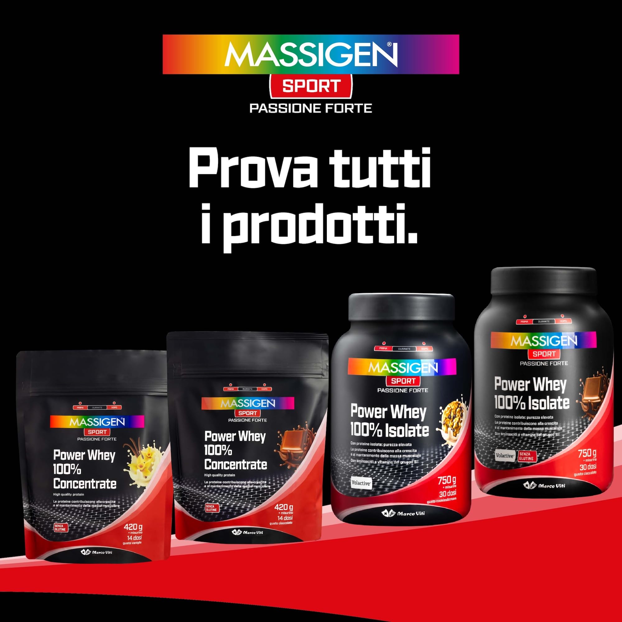 Mass Sport Power Whey 100% Isolate Cookies, 750 g, Integratore Proteico con Proteine del Siero del Latte Isolate, Ricco di Aminoacidi, 25 Dosi, Senza Glutine