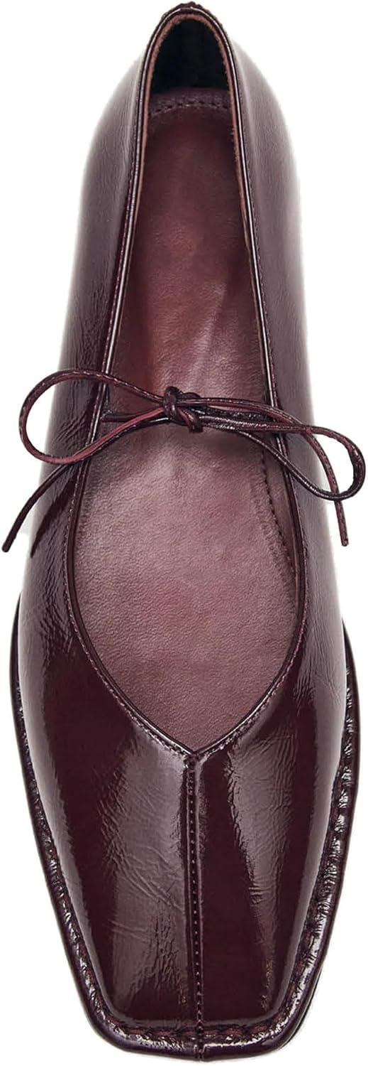 Lace Up Square Toe Ballet Flats for Women Cute Bow Kosovo Ubuy