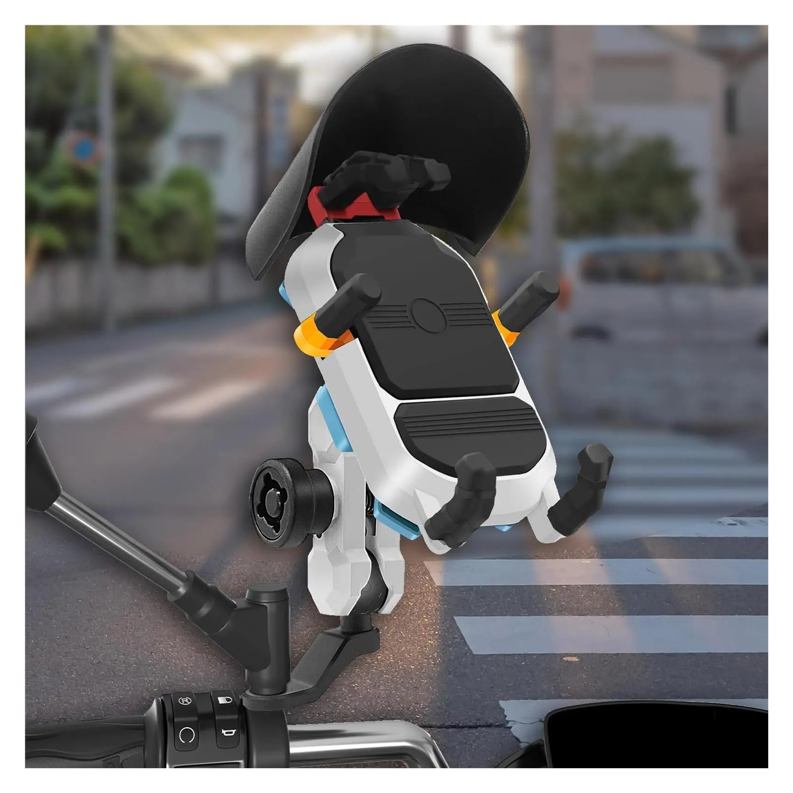 Support Téléphone Moto Support De Téléphone Moto en Silicone Absorbant Les Chocs Support Téléphone Anti-Perte pour Vélo Moto Smartphones 4,7 À 7,2 Pouces Support Telephone Velo
