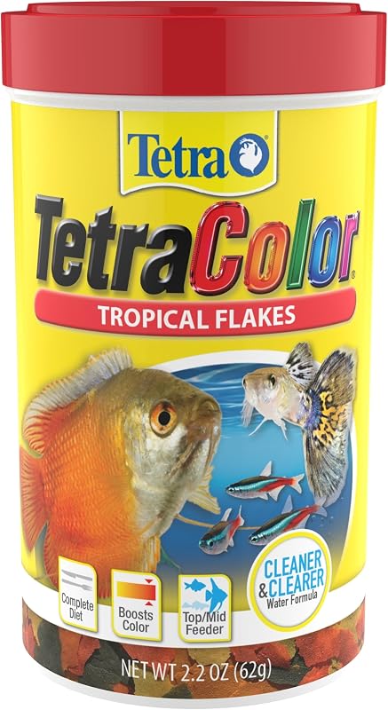 Tetra TetraColor Tropical Flakes Color Boosting Fish Food, 2.2 oz