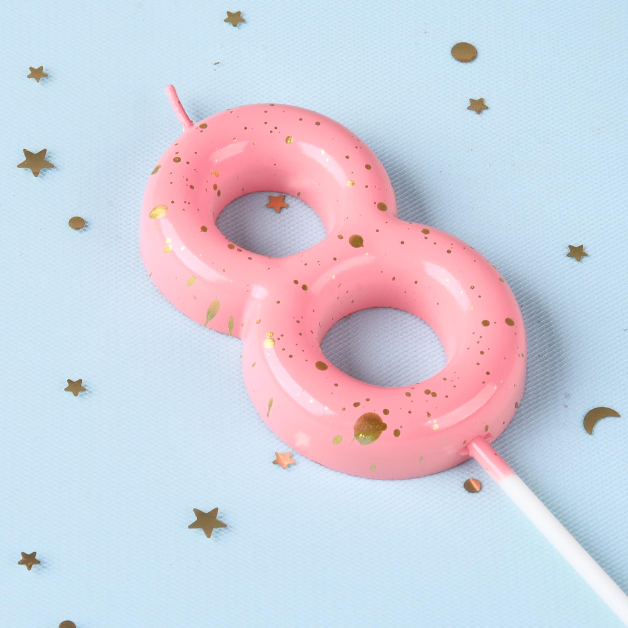 Velas de cumpleaños clásicas de oro rosa de 2.76 pulgadas, velas de cumpleaños con números dorados, velas con números de pastel, celebración de fiesta