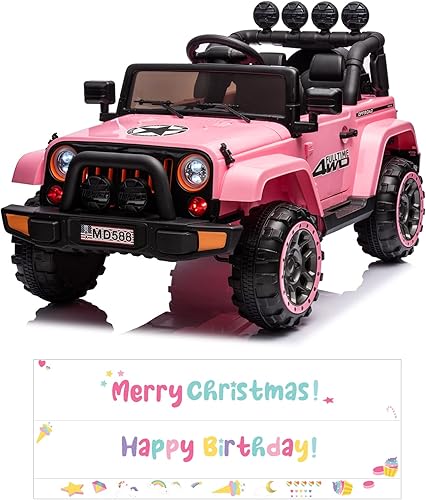 Modern-Depo Auto eléctrico de 12 V para niños con control remoto, calcomanías de bricolaje, MP3, luces LED, puertas de función completa, suspensión