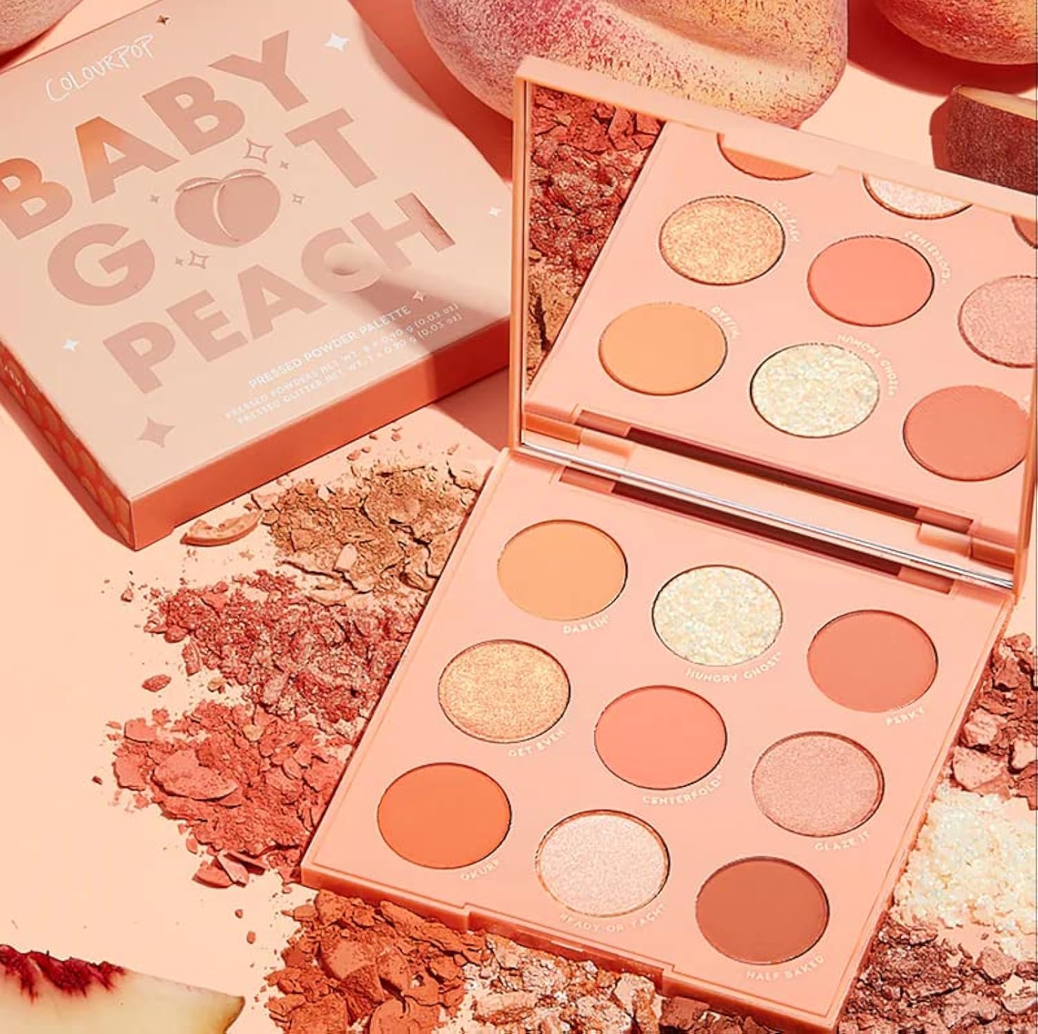 ColourPop Baby Got Peach Shadow 9 Pan Eyeshadow Palette Full Size, No Box