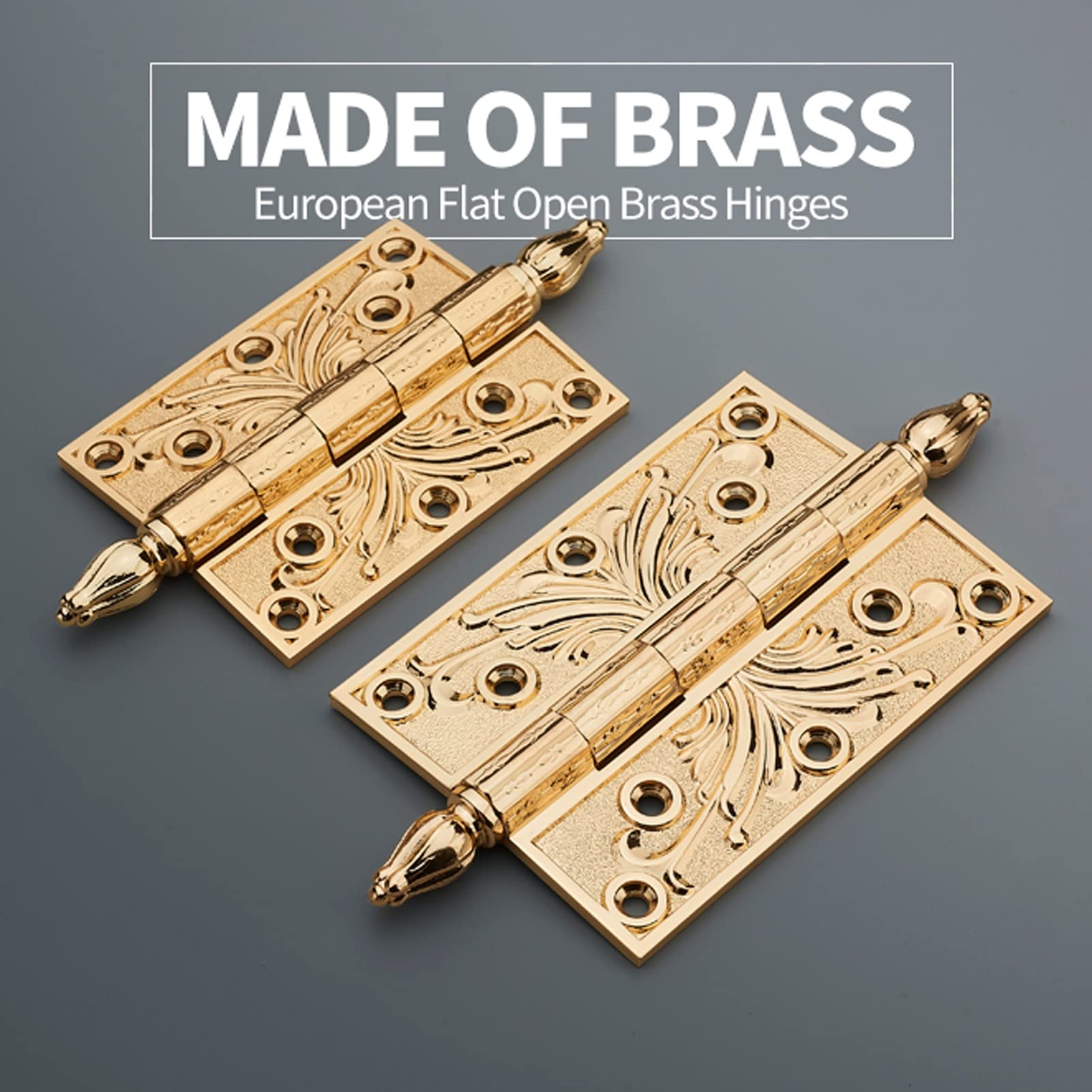 1pcs 4 "/ 5" Cabeza Espesa Con Bisagras Y Cabeza Europeas Con Bisagras Integrales For Puerta De Madera Maciza(A,5INCH)