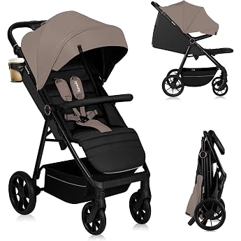 LIONELO MIRA Buggy bis zu 22 kg von 6 Monaten bis 4 Jahren Schwenkbare 360  R der Volle Sto d mpfung Verstellbare R ckenlehne und h henverstellbares Verdeck XXL UPF50+ Gro er Korb 3 kg