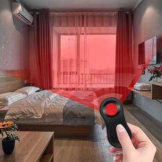 PAKESI Hidden Camera Detector,Pocket Sized Anti Spy Camera Finder Locates Hidden Camera,Chargeable Anti Theft Alarm with LED Flashlights for Home Office Travel -(Mini Black)