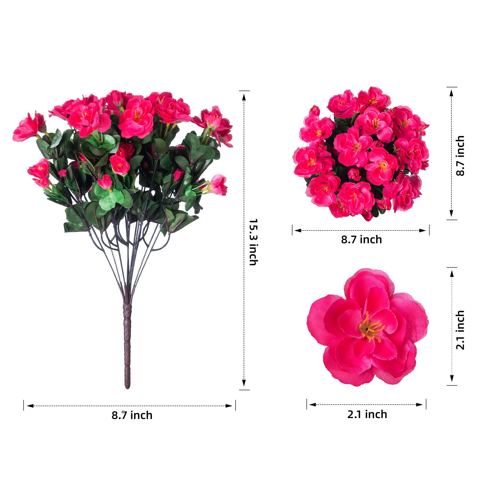 Künstliche Kamelien Für Draußen - UV-beständige Seidenblumen, 3 Büschel - Deko Für Terrasse & Garten