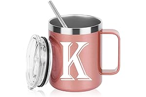 Letter K Mug - Personalized Initial Mug in Rose Gold