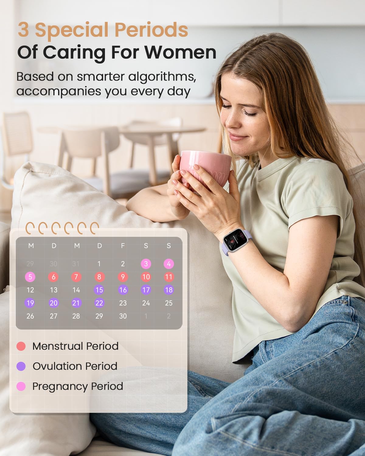 BANLVS Smartwatch Donna con Chiamate, 1,75” Orologio Fitness con 270 Quadranti, 130 Sport, Smart Watch Fisiologia Femminile SpO2 Cardiofrequenzimetro Sonno Android iOS Argento Regalo Natale Donna