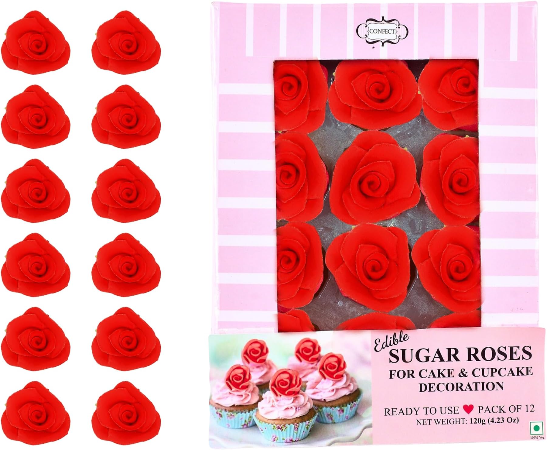 60 Pcs Edible TWE5 Blossom Cake Decorations Edible Blossom Flowers Cupcake Toppers Wafer Paper Flowers Cake Topper Edible Rice Paper Cake Flower - View #7