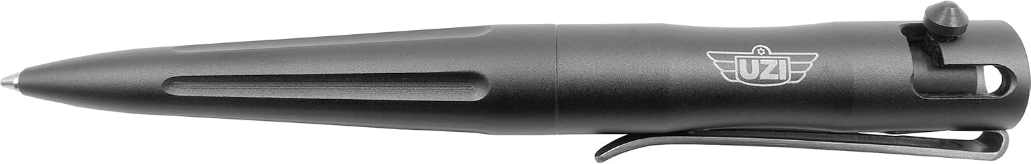 UZI Tactical Bolt Action Pen, Ultra Durable Aircraft Aluminum (UZI-Tacpen15-GM) Ballpoint Writing Tactical Pen Gun Metal, Christmas Gift