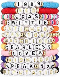 12pcs Taylor Friendship Bracelets Lover Eras Tour 1989 Reputation Bracelet for Eras Music,Taylor Album Inspired Bracelets Set for Taylor Fans