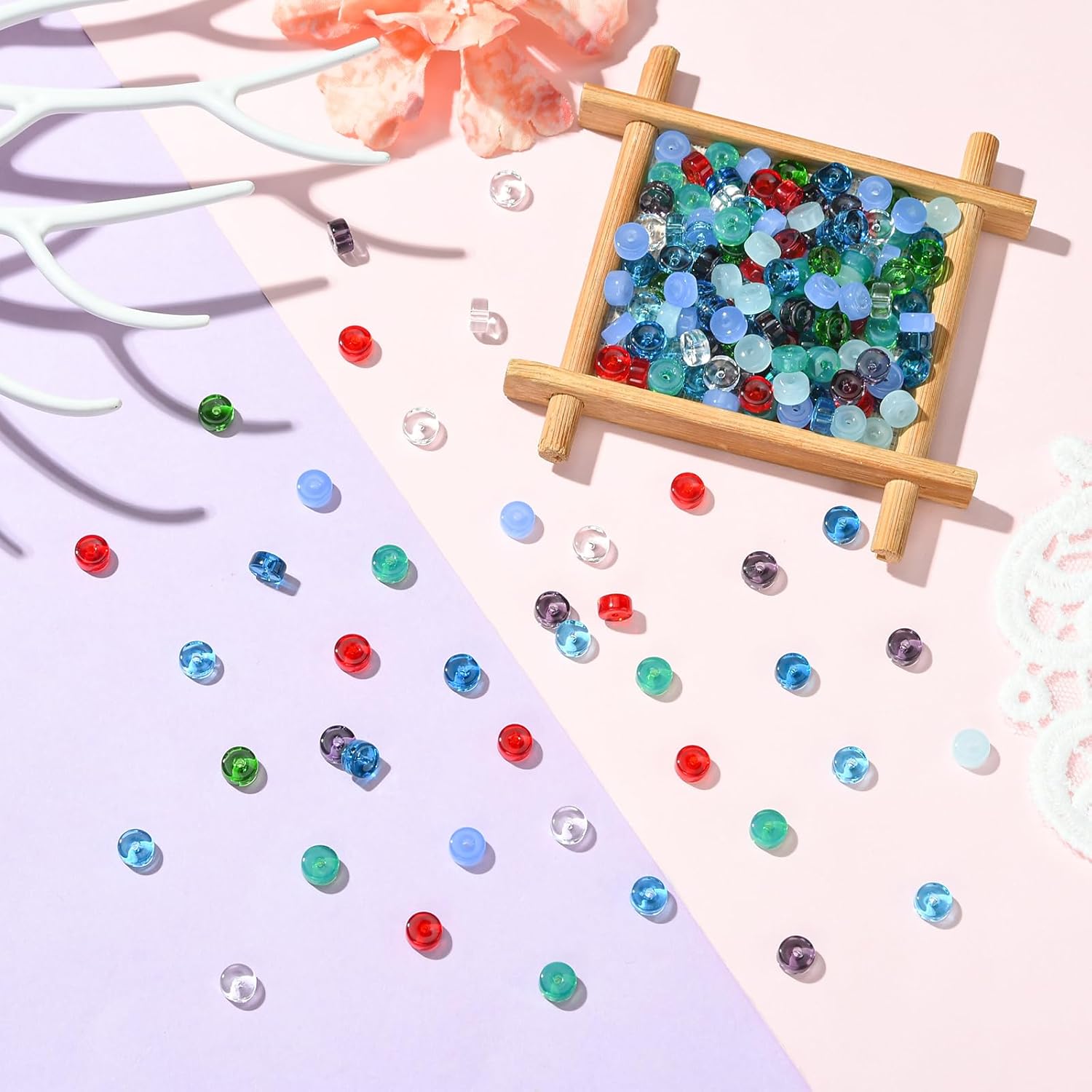 Ornaland 45g Transparent Glass Seed Beads Assorted Mixed Colorful Pony Beads for Bracelets Necklace Earring Jewelry Making - Image 4