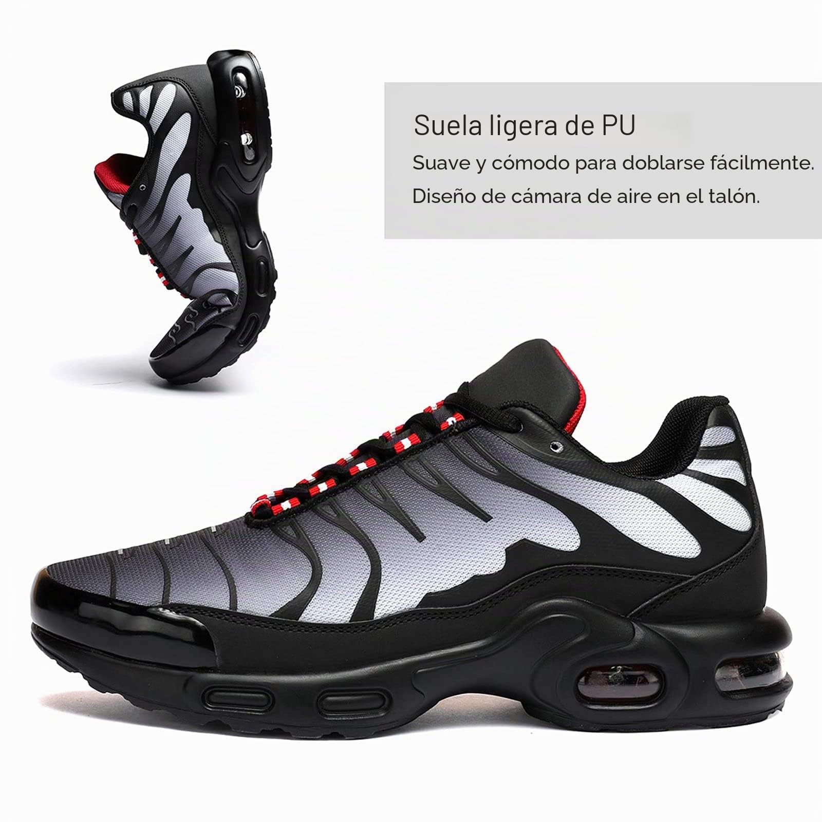 Zapatillas deportivas para hombre, para correr, con cámara de aire, informales, para caminar, tenis, gimnasio, deportes atléticos