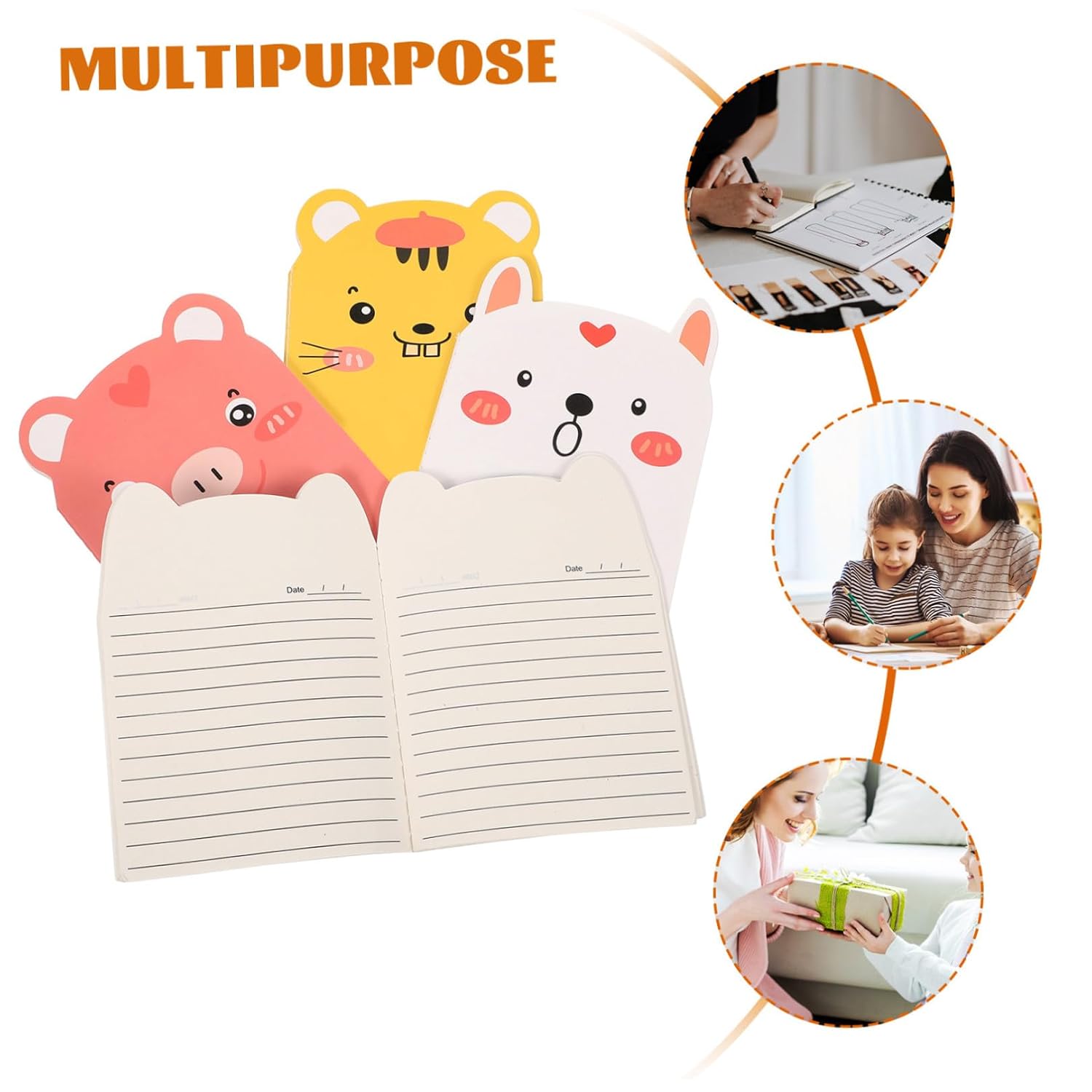 KOMBIUDA Pocket Notebook Small Memo Pad 20-book Set Cartoon Pig Design Lined Notepads for Students Office Writing and School Note Taking