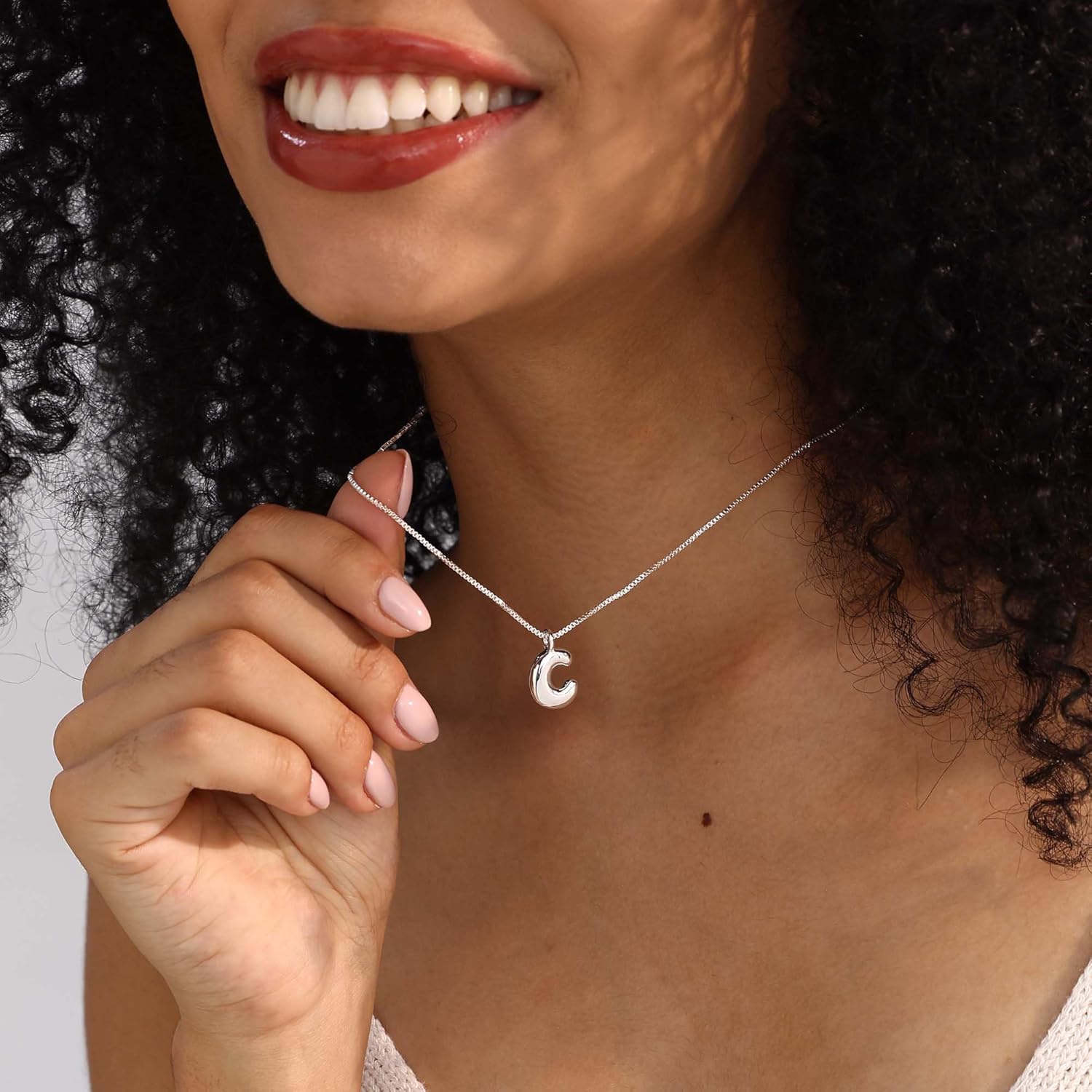 Bubble Gold Silver Letter Necklace Initial Necklaces for Women Trendy 14K Dainty Charm Pendant Name Necklace Personalized Jewelry Gift for Women Teen - Image 7