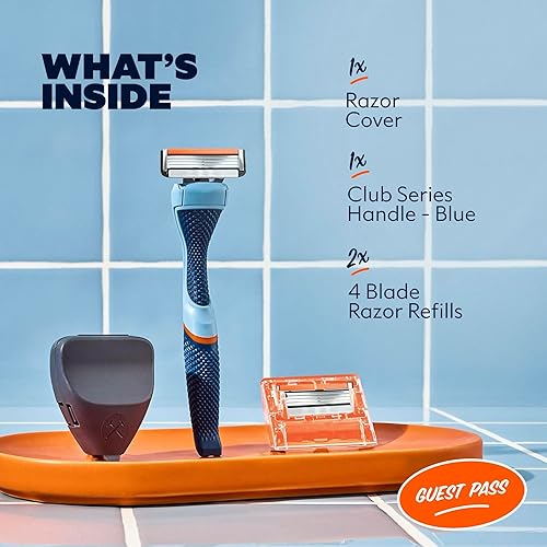 Miniatura 16 de Dollar Shave Club El juego de afeitado The Guest Pass 2 cartuchos de repuesto de enjuague Swift, 1 mango (negro), 1 cubierta de afeitar