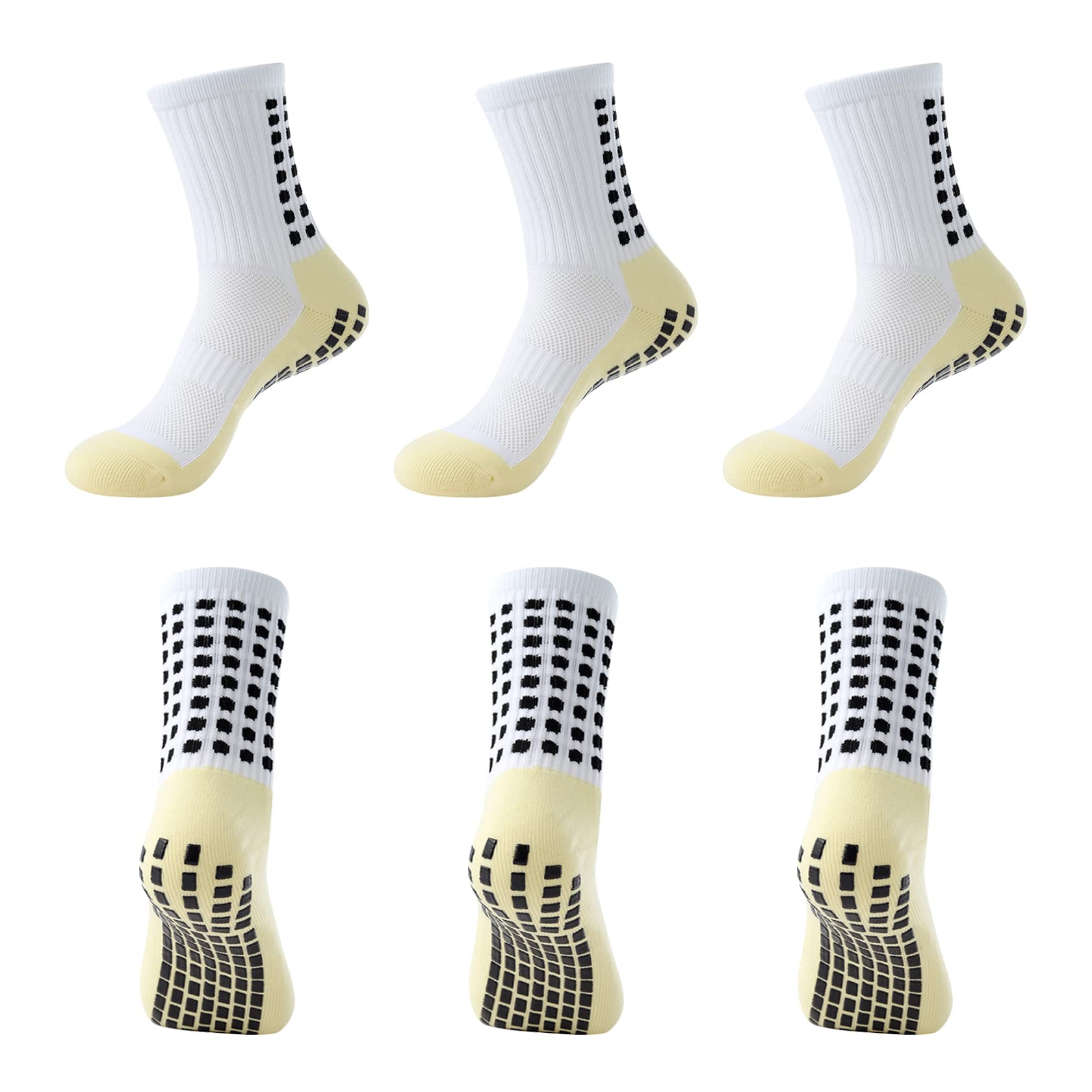 Non Slip Youth Soccer Grip Socks Pilates Athletic Grippy Socks Hospital Socks with Grips for Men Women