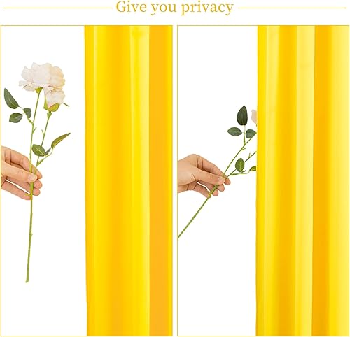 Miniatura 7 de Cortina de fondo amarilla de 10 x 7 pies para fiestas, sin arrugas, paneles de telón de fondo para fiesta de cumpleaños, baby shower, boda,