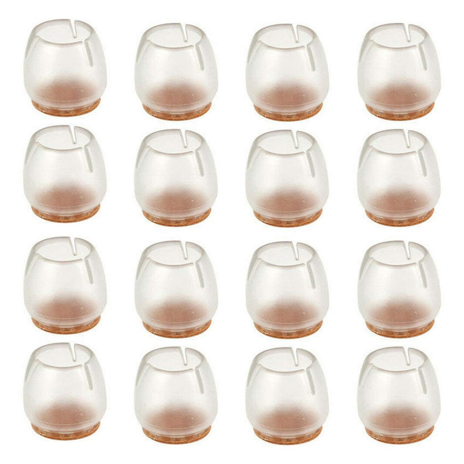 HYQOUKLR Silicone Chair Leg Cover Caps, Silicone Chair Leg Caps 24pcs Floor Protectors Transparent Multiple Sizes(25 29mm)