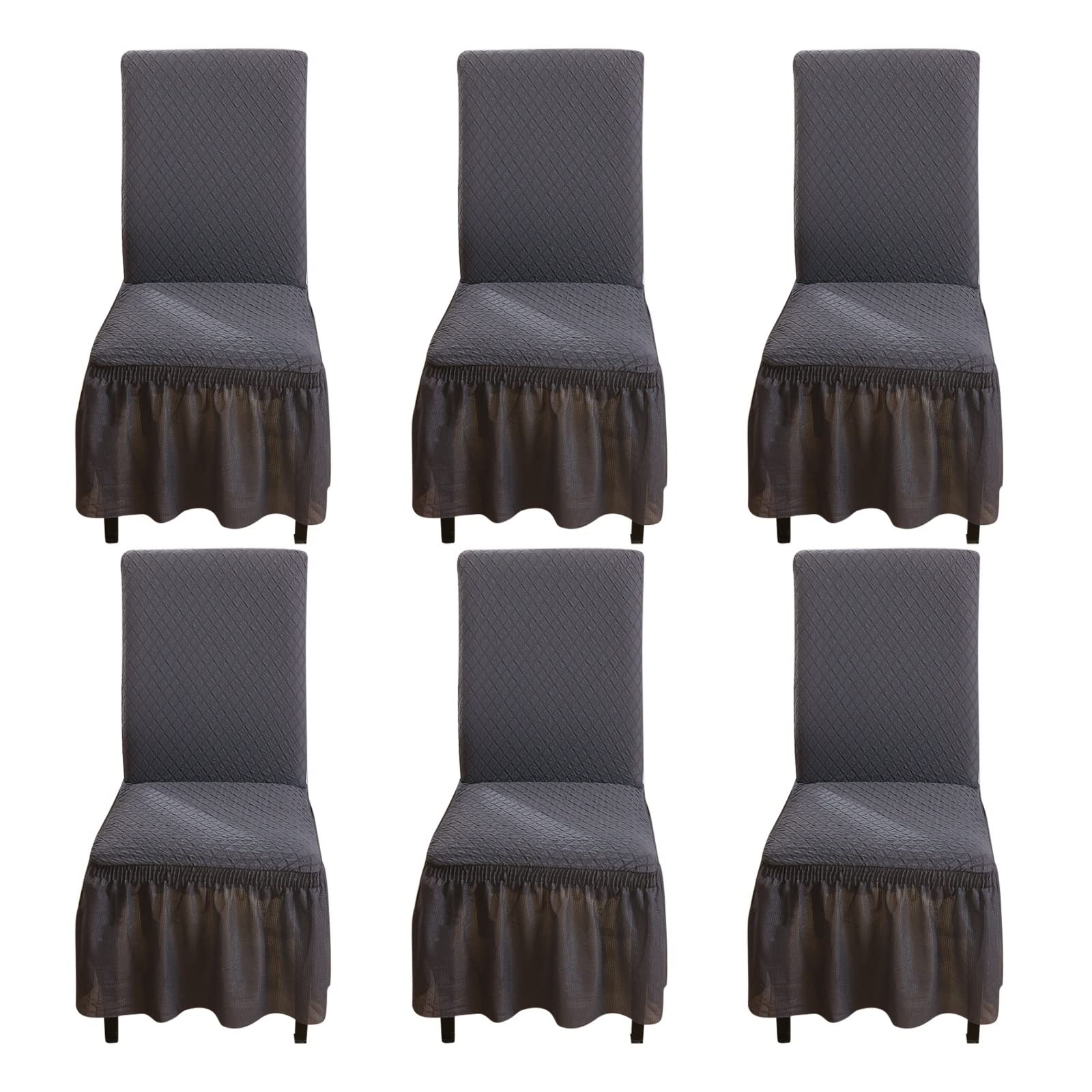 Housse de chaises de losange KnSam en polyester extensible avec jupe élégante anti-tache
