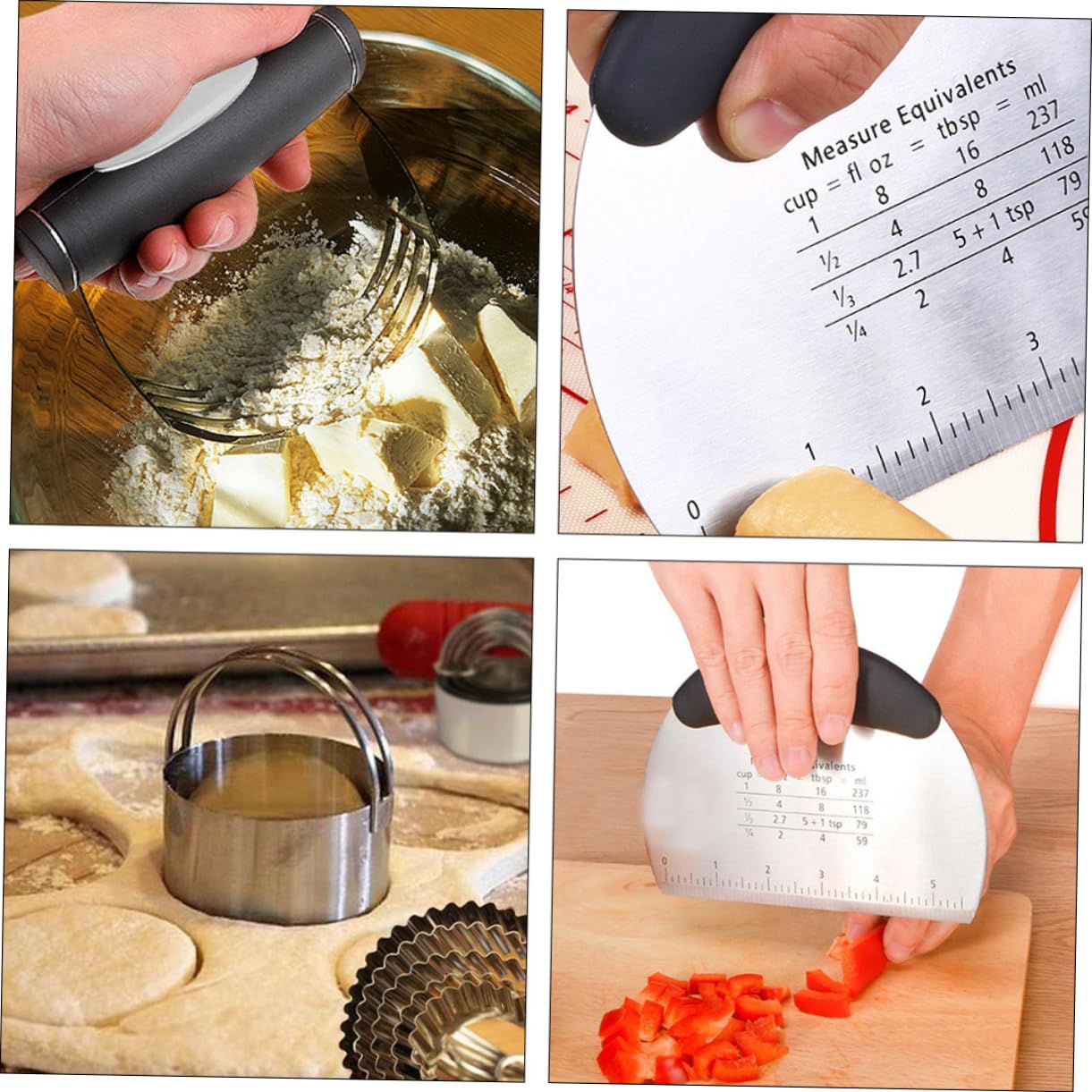 PRETYZOOM Backwerkzeug Satz Praktisches Backzubehör mit Keksausstechern aus Edelstahl Vielseitig und Teigschaber zum Backen von Brot und Krusten für Ergebnisse