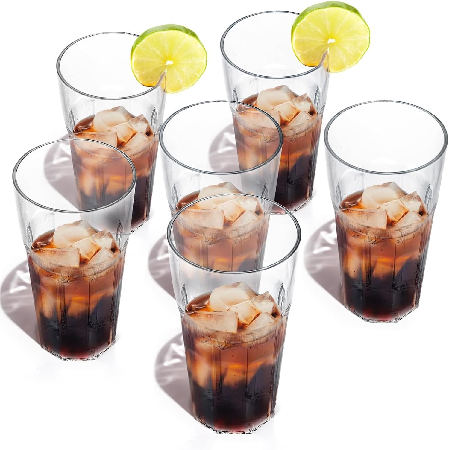 Zestaw 6 szklanek do picia 500 ml, przezroczyste szklanki na wodę do codziennego użytku, solidne, wysokie szklanki do picia