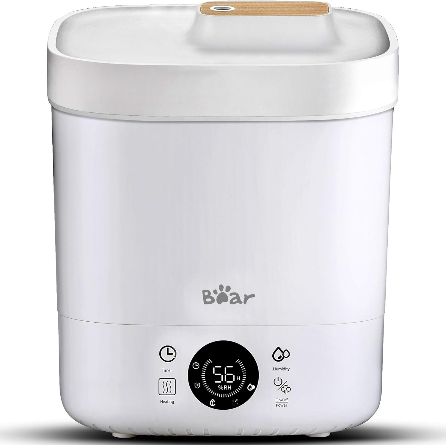 Cool Mist Humidifier, 4L Humidifiers for Bedroom, Small Air Humidifiers with Adjustable Mist Output, Top Fill Warm Mist Humidifiers for Plants Large Room Baby with Auto Shut-off, 24 Hours, LED Display