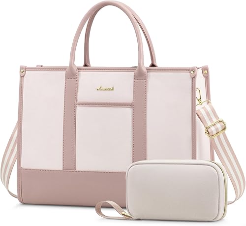 Miniatura 9 de LOVEVOOK Bolsas de mano para laptop para mujer, bolsa de trabajo de 15.6 pulgadas, grande para profesores, bolsa ligera para computadora, maletín