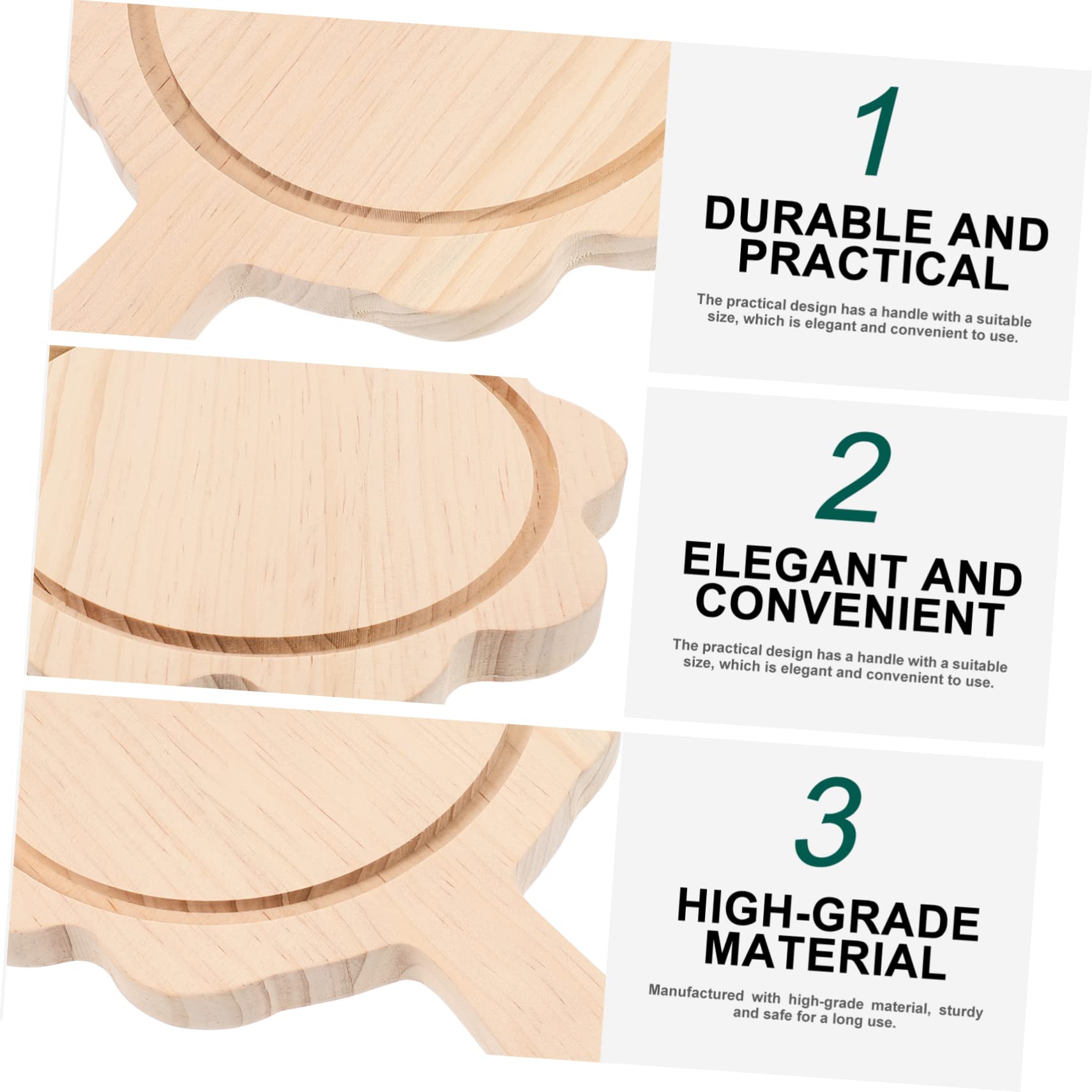 Mikinona Wooden Pizza Peel Round Cheese Board Serving Platter Bread Tray Easy to Clean Multi-use for Home Kitchen