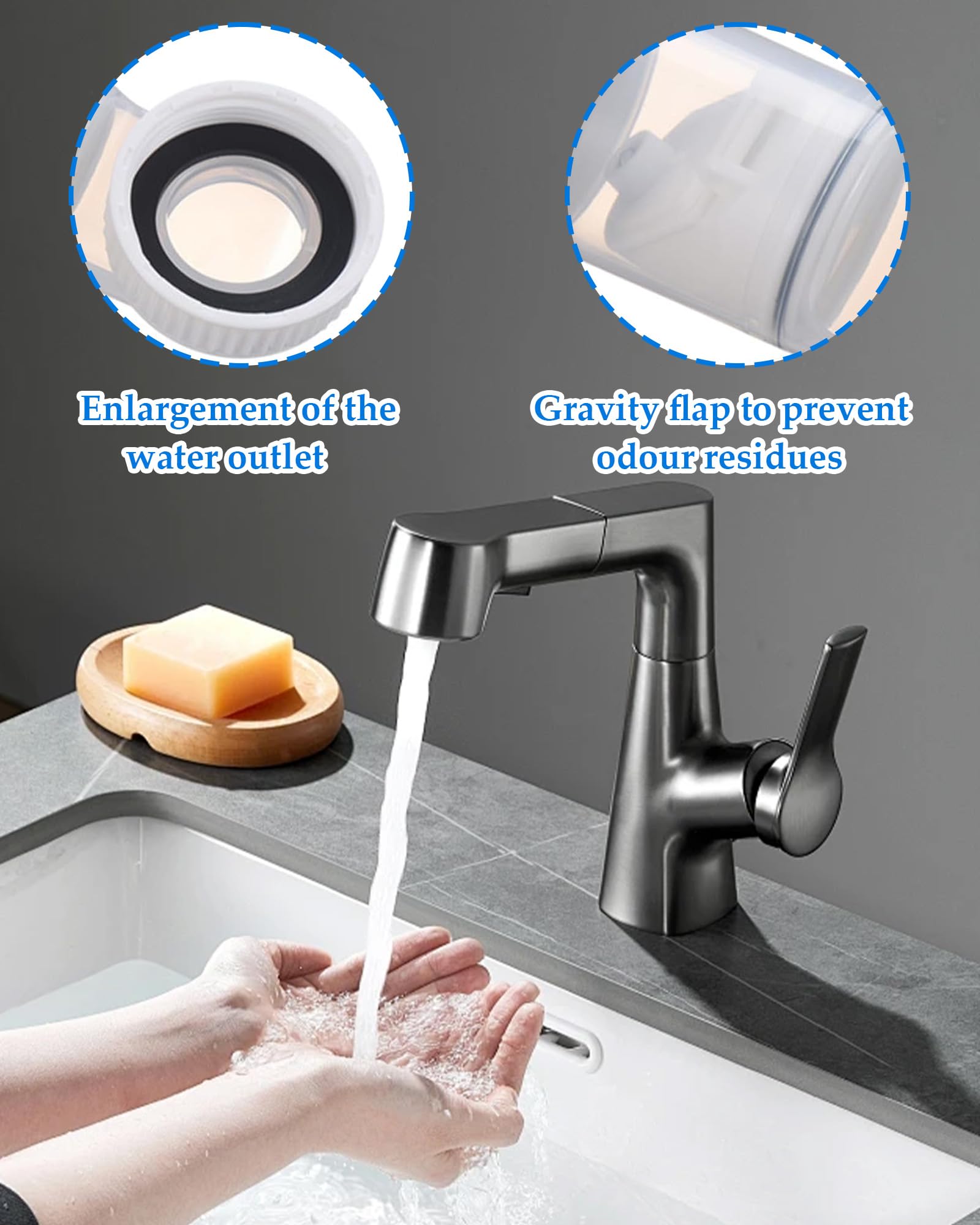 Sifón de 11/4 pulgadas, Manguera de Drenaje Flexible, Desagüe Fregadero, Sifón de Tubo de Flexible a Prueba de Olores, Sifon Lavabo Reemplazable, Extensible 320-780 mm