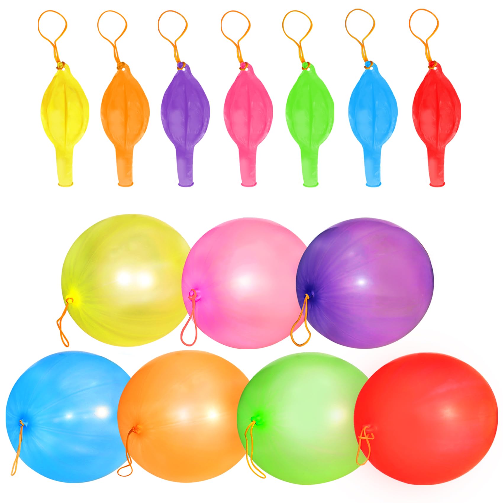 30Pcs Punch Balloons, Party Favors Heavy Duty Punching Balloons with Rubber Bands For Kids Birthday Decorations Party Balloons Weddings Supply
