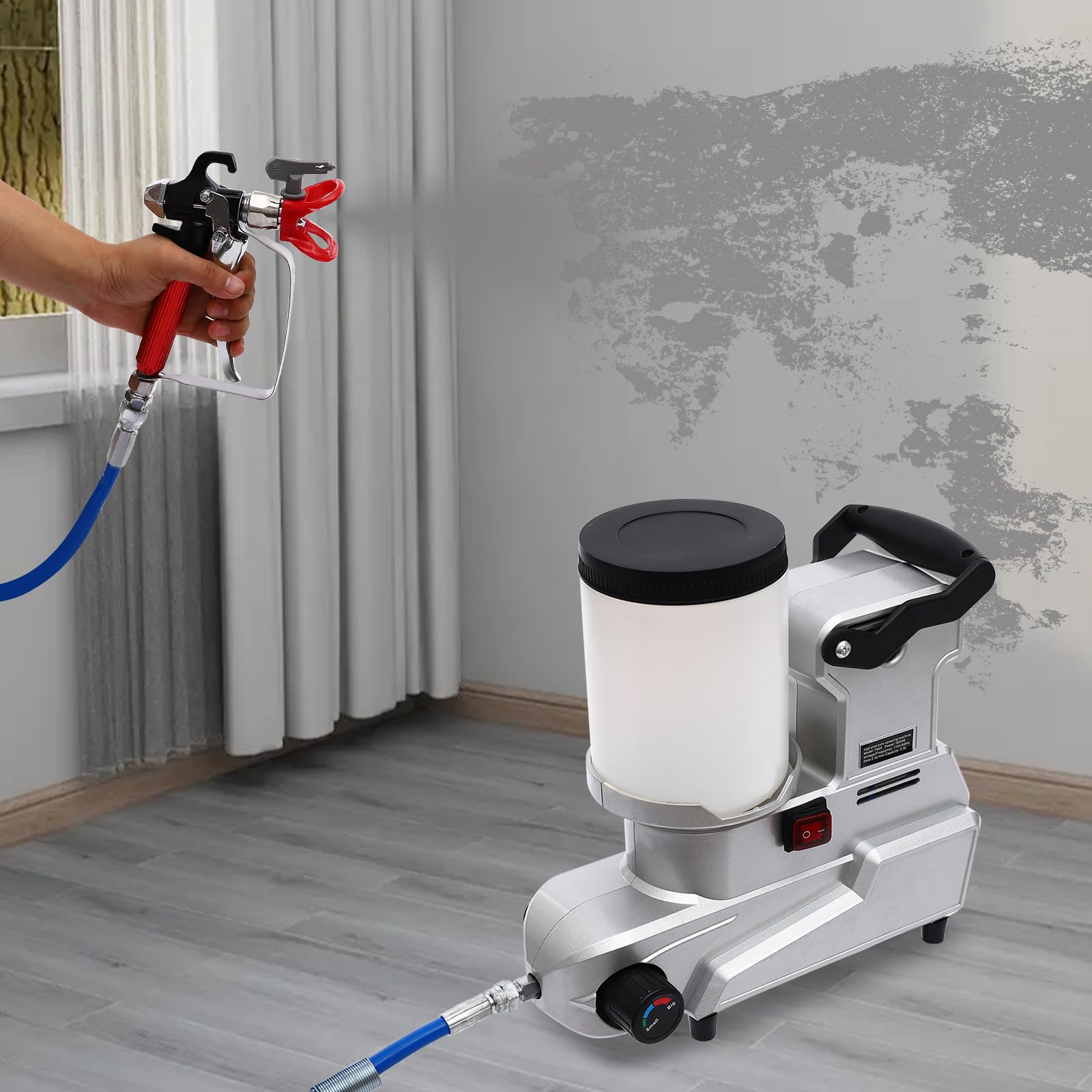 Airless Paint Sprayer,1600W High Pressure Efficiency Airless Stand Sprayer for Home Interior, Exterior, Commercial Use, DIY Handyman-Professional Contractor Grade Spray Paint Machine