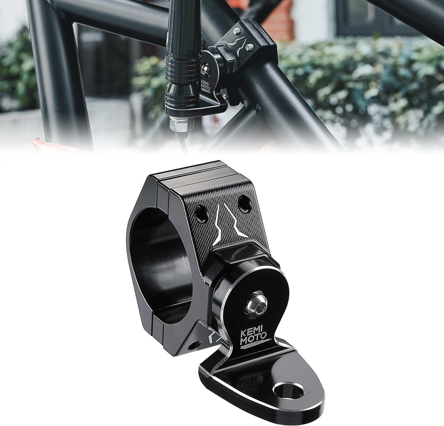 1PCS Whip Light Mount, Heavy Duty CNC Machined Aluminum 360° Adjustable UTV Whip Mount, Fit 1.75"-2" Roll Bar, Fit Light Flag Antenna