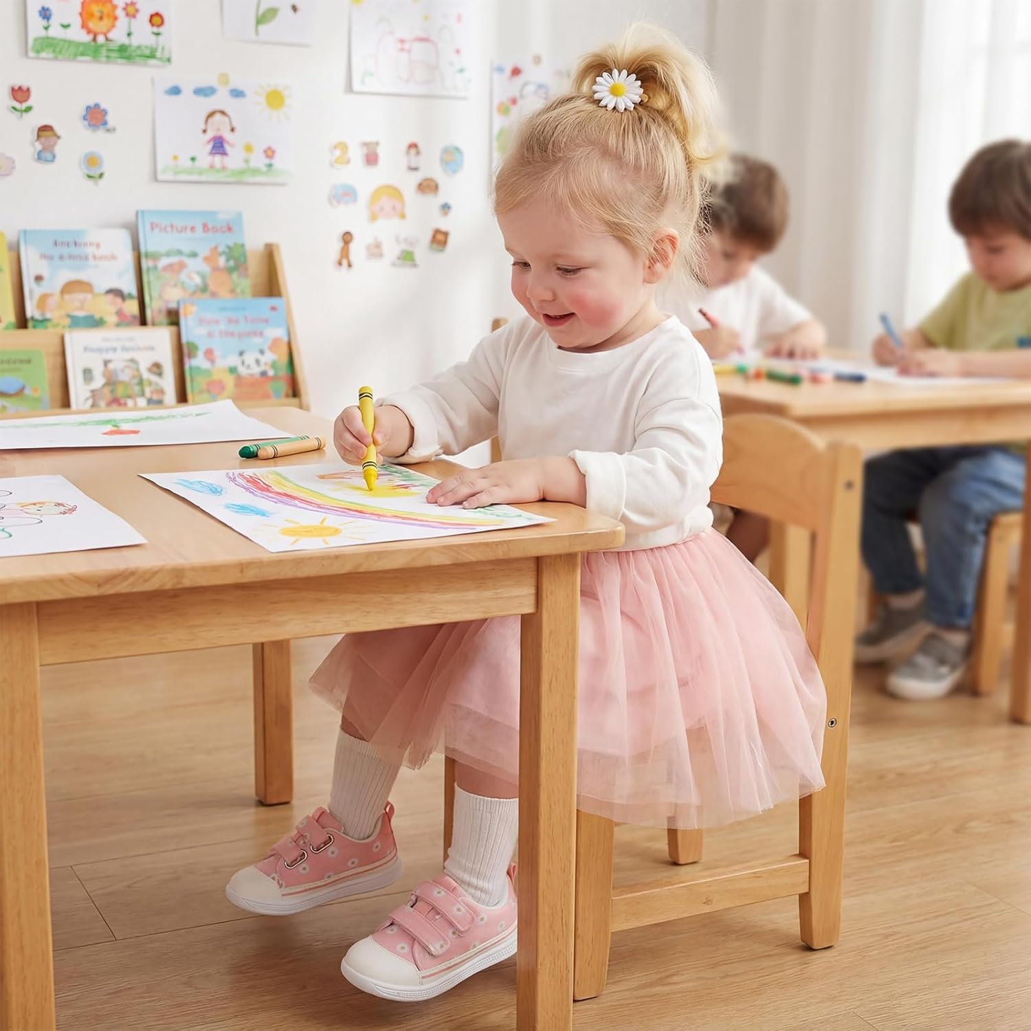 Toddler Boys & Girls Shoes Wide Toe Box Barefoot Kids Canvas Sneakers with Hook-and-Loop - Image 2